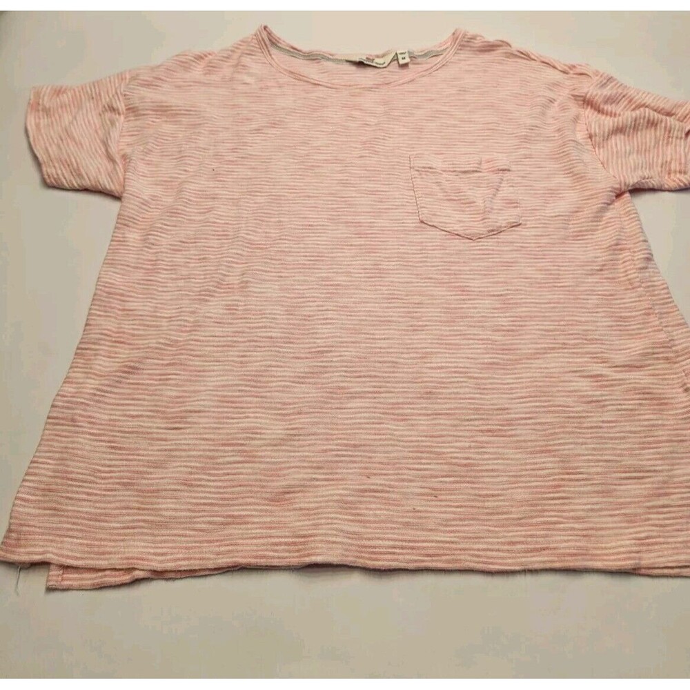 Vineyard Vines Boxy Pocket Tshirt Pink And White Stripe Size Medium Oversized